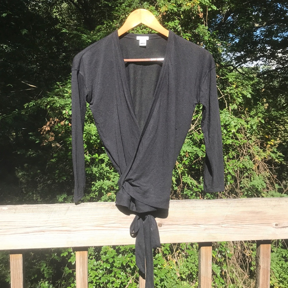 3/4 sleeve wrap crop top by J. Crew